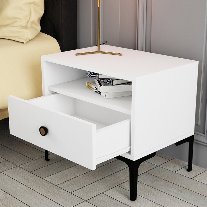 Hanah Home Lizbon 535 Mesilla de Noche Blanca